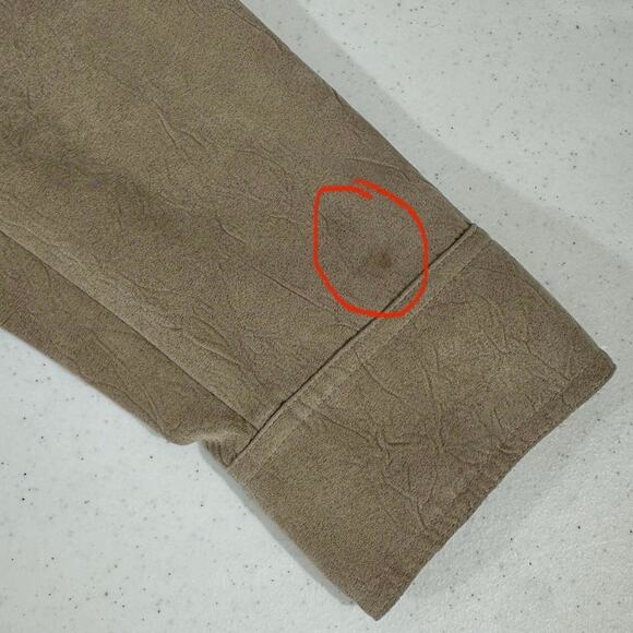 Chicos Faux Suede Jacket Size 1 Medium Tan Soft Button Placket Faux Pockets READ - Picture 11 of 11